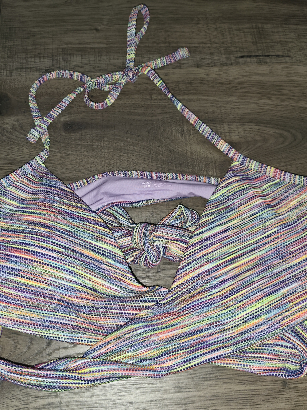 aerie Rainbow Wrap Bikini Top
